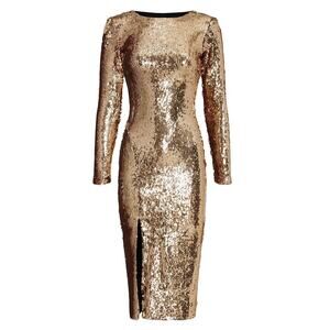 Dress the Population Sequin Natalie Sheath in Gold, Size S​